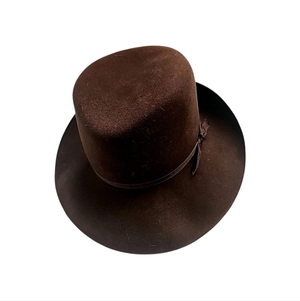 Banana Republic Women's Wide Brim Wool Felt Fedora Hat Chocolate Brown OS